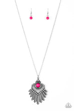 Load image into Gallery viewer, Paparazzi Inde-PENDANT Idol - Pink Bead - Silver Pendant - Necklace &amp; Earrings - $5 Jewelry with Ashley Swint