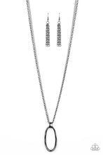 Load image into Gallery viewer, Paparazzi Industrial Confidence - Multi - Bold Gunmetal Pendant - Silver and Gunmetal Chains - Necklace &amp; Earrings - $5 Jewelry With Ashley Swint