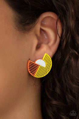 PRE-ORDER - Paparazzi It’s Just an Expression - Yellow - Earrings - $5 Jewelry with Ashley Swint