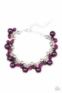 Paparazzi Kensington Kiss - Purple Pearls - Silver Chain - Bracelet - $5 Jewelry With Ashley Swint