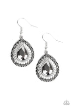 Load image into Gallery viewer, Paparazzi Limo Service - Silver - Teardrop Hematite Rhinestone - Earrings - $5 Jewelry With Ashley Swint