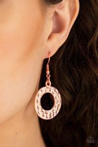 Paparazzi Mildly Metro - Copper - Hammered Circles - Necklace & Earrings - $5 Jewelry with Ashley Swint