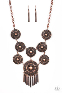 PRE-ORDER - Paparazzi Modern Medalist - Copper - Necklace & Earrings - $5 Jewelry with Ashley Swint