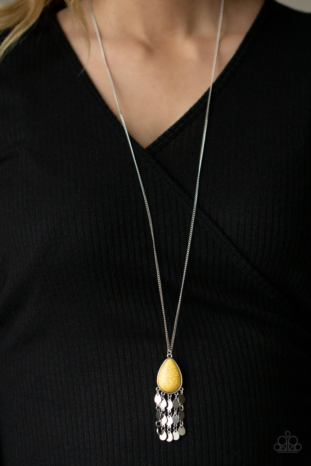 PRE-ORDER - Paparazzi Musically Mojave - Yellow - Necklace & Earrings - $5 Jewelry with Ashley Swint