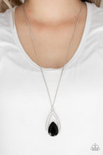 Load image into Gallery viewer, Paparazzi Notorious Noble - Black Teardrop Gem - White Rhinestones - Necklace &amp; Earrings - $5 Jewelry with Ashley Swint