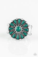 Load image into Gallery viewer, Paparazzi Poppy Pop-tastic - Green Beads - Silver Flower Ring - $5 Jewelry with Ashley Swint
