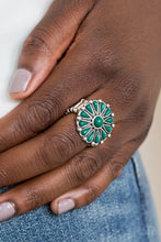 Load image into Gallery viewer, Paparazzi Poppy Pop-tastic - Green Beads - Silver Flower Ring - $5 Jewelry with Ashley Swint