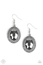 Load image into Gallery viewer, Paparazzi Rebel Highness Silver Hematite Gem - Smoky Rhinestones - Earrings - Fashion Fix Exclusive September 2019 - $5 Jewelry With Ashley Swint