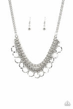 Load image into Gallery viewer, Paparazzi Ring Leader Radiance - Silver - Bold Silver Beads and Hammered Rings Necklace and matching Earrings - $5 Jewelry With Ashley Swint