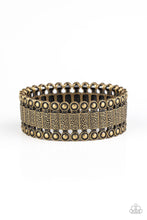Load image into Gallery viewer, Paparazzi Rustic Rhythm - Brass - Stretchy Band Bracelet - $5 Jewelry with Ashley Swint