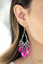 Load image into Gallery viewer, Paparazzi Shore Bait - PINK - Shell Like Discs - Ornate Silver - Earrings - $5 Jewelry with Ashley Swint