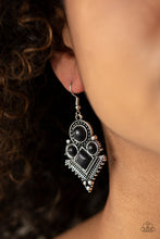 Load image into Gallery viewer, Paparazzi So Sonoran - Black Stones - Silver Earrings - $5 Jewelry With Ashley Swint
