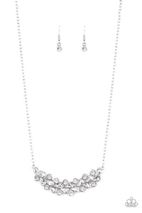 Paparazzi Special Treatment - White Rhinestones Pendant - Silver Necklace & Earrings - $5 Jewelry with Ashley Swint