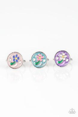 Paparazzi Starlet Shimmer Rings - 10 - Round Painted Flowers - $5 Jewelry With Ashley Swint