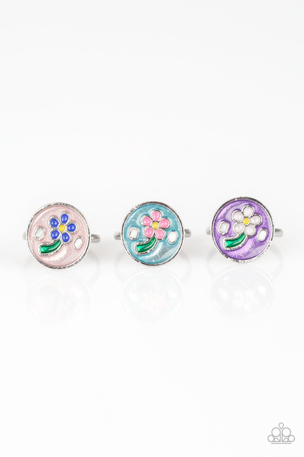 Paparazzi Starlet Shimmer Rings - 10 - Round Painted Flowers - $5 Jewelry With Ashley Swint