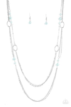 Load image into Gallery viewer, Paparazzi The New Girl In Town - Blue Pearly Beads - Silver Chains Necklace and matching Earrings - $5 Jewelry With Ashley Swint
