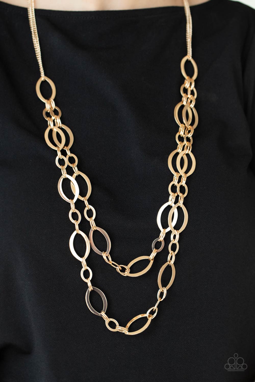 PRE-ORDER - Paparazzi The OVAL-achiever - Gold - Necklace & Earrings - $5 Jewelry with Ashley Swint