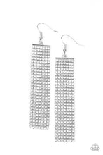 Load image into Gallery viewer, Paparazzi Top-Down Shimmer - White - Rhinestones - Earrings - $5 Jewelry with Ashley Swint