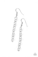 Load image into Gallery viewer, Paparazzi Trickle-Down Effect - White Prisms - Silver Links Earrings - $5 Jewelry With Ashley Swint