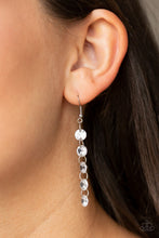 Load image into Gallery viewer, Paparazzi Trickle-Down Effect - White Prisms - Silver Links Earrings - $5 Jewelry With Ashley Swint