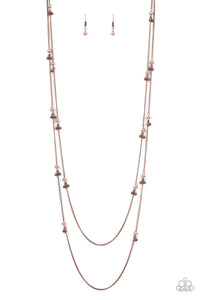 Paparazzi Ultrawealthy - Copper - Necklace & Earrings - $5 Jewelry with Ashley Swint