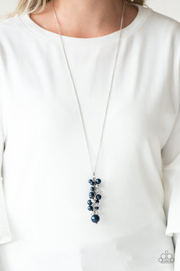 Paparazzi Ballroom Belle - Blue Pearls - Necklace and matching Earrings - $5 Jewelry With Ashley Swint