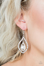 Load image into Gallery viewer, Paparazzi Breaking Glass Ceilings - White Pearl - Silver Earrings - $5 Jewelry With Ashley Swint