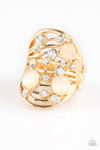 Load image into Gallery viewer, Paparazzi Clear The SWAY! - Gold - Moonstone Rhinestones Ring - $5 Jewelry With Ashley Swint