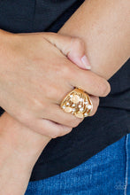 Load image into Gallery viewer, Paparazzi Clear The SWAY! - Gold - Moonstone Rhinestones Ring - $5 Jewelry With Ashley Swint