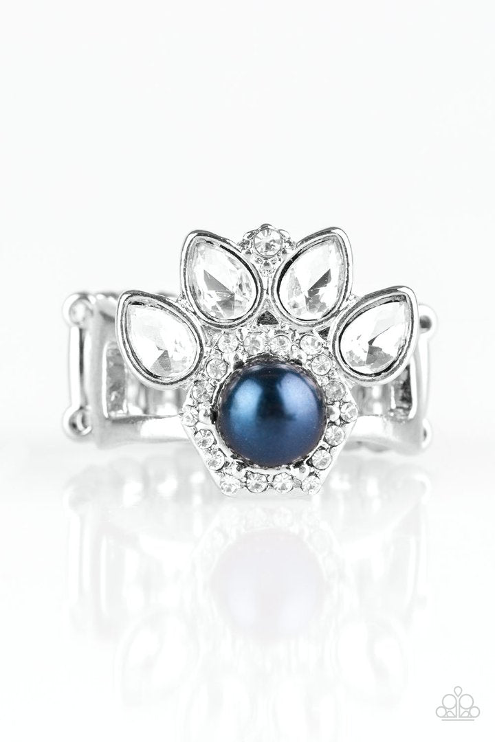 Paparazzi Crown Coronation - Blue Pearl - Ring - $5 Jewelry with Ashley Swint
