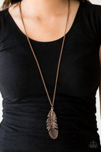 Load image into Gallery viewer, Paparazzi Free Bird - Copper - Feather Necklace and matching Earrings - $5 Jewelry With Ashley Swint