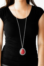 Load image into Gallery viewer, Paparazzi Full Frontier - Red - Stone Teardrop - Necklace and matching Earrings - $5 Jewelry with Ashley Swint