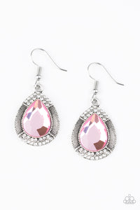 Paparazzi Grandmaster Shimmer - Light Pink - Teardrop Gem - Earrings - $5 Jewelry With Ashley Swint