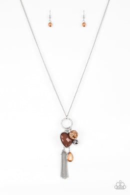 Paparazzi Haute Heartbreaker - Brown - Heart Necklace & Earrings - $5 Jewelry With Ashley Swint