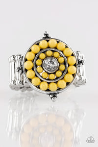 Paparazzi High-Tide Pool Party - Yellow Bead - Silver Ring - $5 Jewelry With Ashley Swint