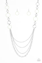Load image into Gallery viewer, Paparazzi Industrial Circus - Green - Shiny Hoops - Silver chain Necklace and matching Earrings - $5 Jewelry With Ashley Swint