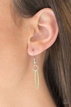 Load image into Gallery viewer, Paparazzi Industrial Circus - Green - Shiny Hoops - Silver chain Necklace and matching Earrings - $5 Jewelry With Ashley Swint