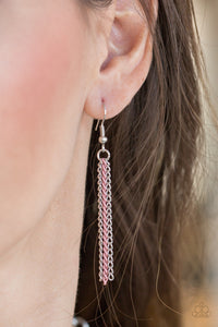 Paparazzi Intensely Industrial - Pink - Necklace and matching Earrings - $5 Jewelry With Ashley Swint