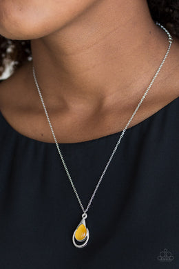 Paparazzi Just Drop It! - Yellow Moonstone - Necklace & Earrings - $5 Jewelry With Ashley Swint