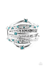 Load image into Gallery viewer, Paparazzi Making The World Sparkle - Blue - Rhinestone Silver Ring - $5 Jewelry With Ashley Swint