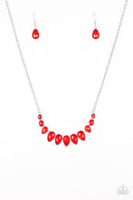 Load image into Gallery viewer, Paparazzi Maui Majesty - Red Beads - Silver Necklace and matching Earrings - $5 Jewelry With Ashley Swint