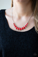 Load image into Gallery viewer, Paparazzi Maui Majesty - Red Beads - Silver Necklace and matching Earrings - $5 Jewelry With Ashley Swint
