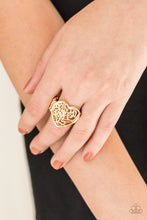 Load image into Gallery viewer, Paparazzi Meet Your MATCHMAKER - Gold - Filigree Heart - Ring - $5 Jewelry with Ashley Swint