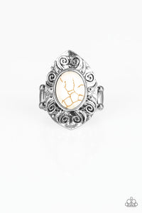 Paparazzi Mega Mother Nature - White Stone - Silver Ring - $5 Jewelry With Ashley Swint