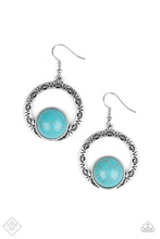 Load image into Gallery viewer, Paparazzi Mesa Mood - Blue Turquoise Stone - Silver Earrings - Fashion Fix / Trend Blend April 2019 - $5 Jewelry With Ashley Swint