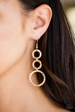 Load image into Gallery viewer, Paparazzi Radical Revolution - Gold - Hammered Shimmery Hoops - Earrings - $5 Jewelry With Ashley Swint