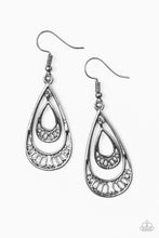 Load image into Gallery viewer, Paparazzi REIGNed Out - Black - Gunmetal Teardrop Earrings - $5 Jewelry With Ashley Swint