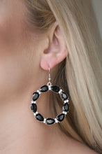 Load image into Gallery viewer, Paparazzi Accessories - Ring Around The Rhinestones - Black - Teardrop Gems - Earrings - $5 Jewelry With Ashley Swint