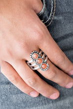 Load image into Gallery viewer, Paparazzi Rio Trio - Orange Bead - Silver Ring - $5 Jewelry With Ashley Swint
