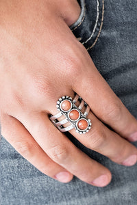 Paparazzi Rio Trio - Orange Bead - Silver Ring - $5 Jewelry With Ashley Swint